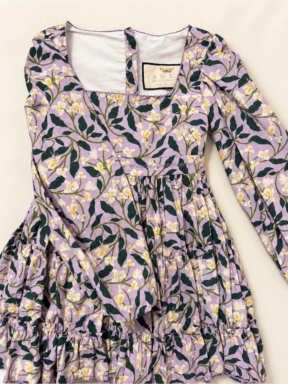 Agua by Agua Bendita Avena Dos Gardenias Lila mini dress XS